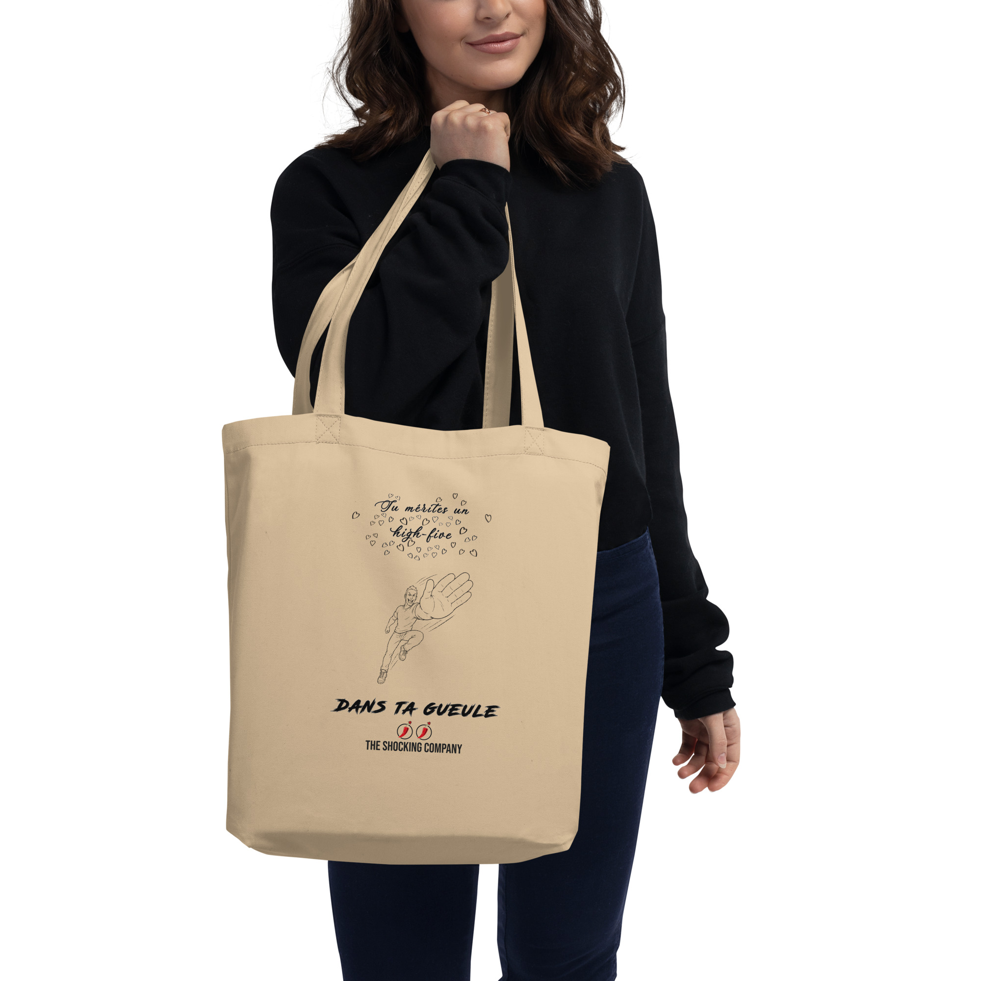 High-five dans ta gueule 🌶️🌶️Tote Bag Bio – Image 2