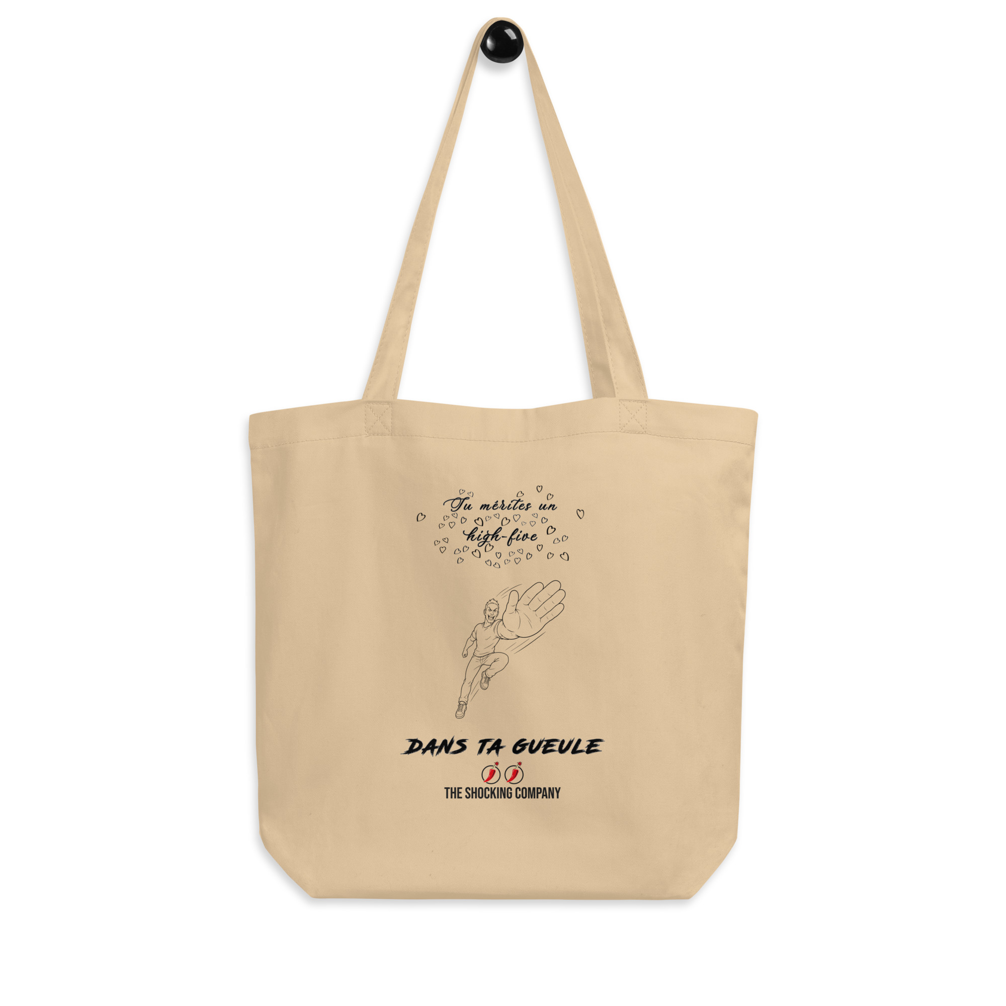High-five dans ta gueule 🌶️🌶️Tote Bag Bio – Image 3