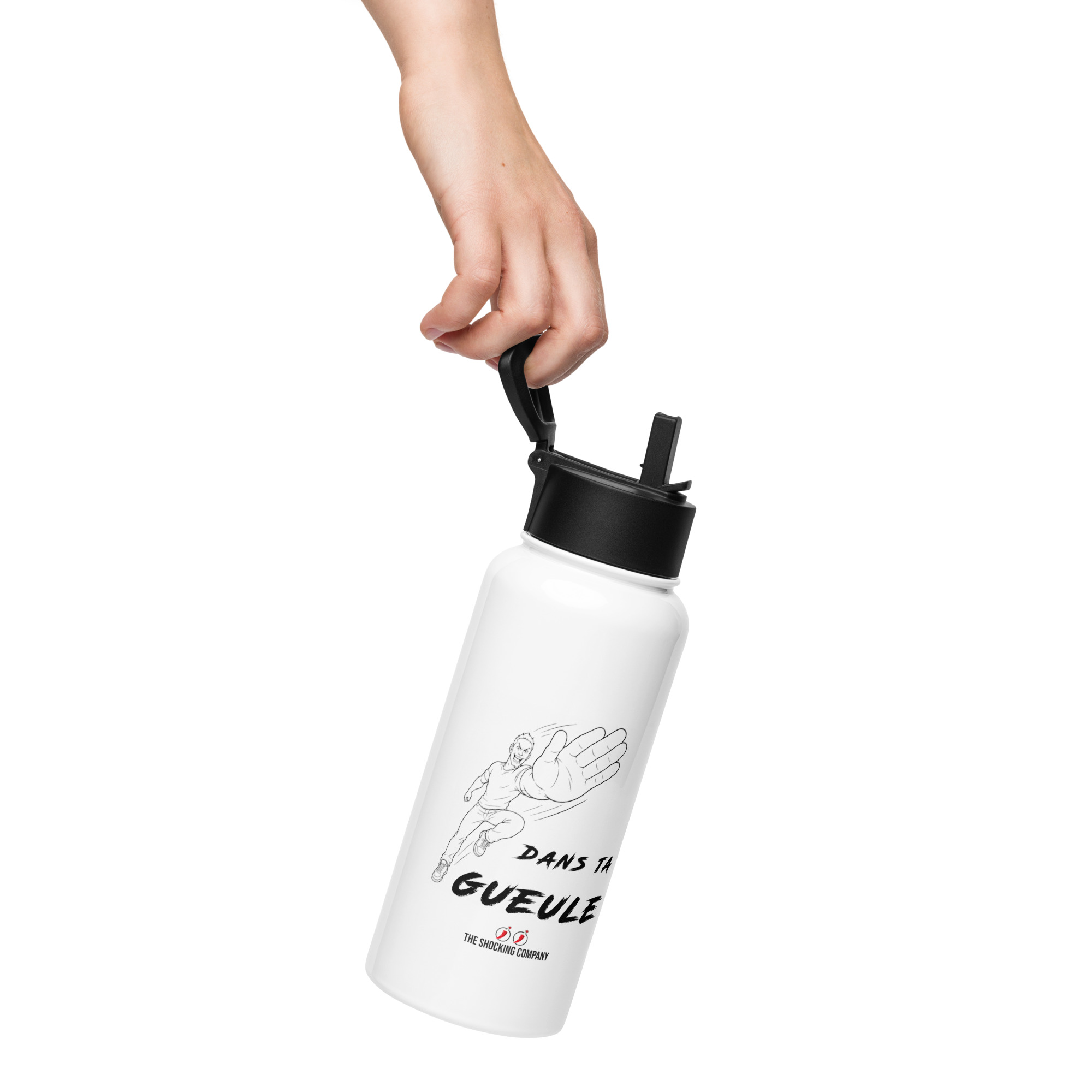 High-five dans ta gueule 🌶️🌶️ Gourde 950 ml avec paille – Image 3
