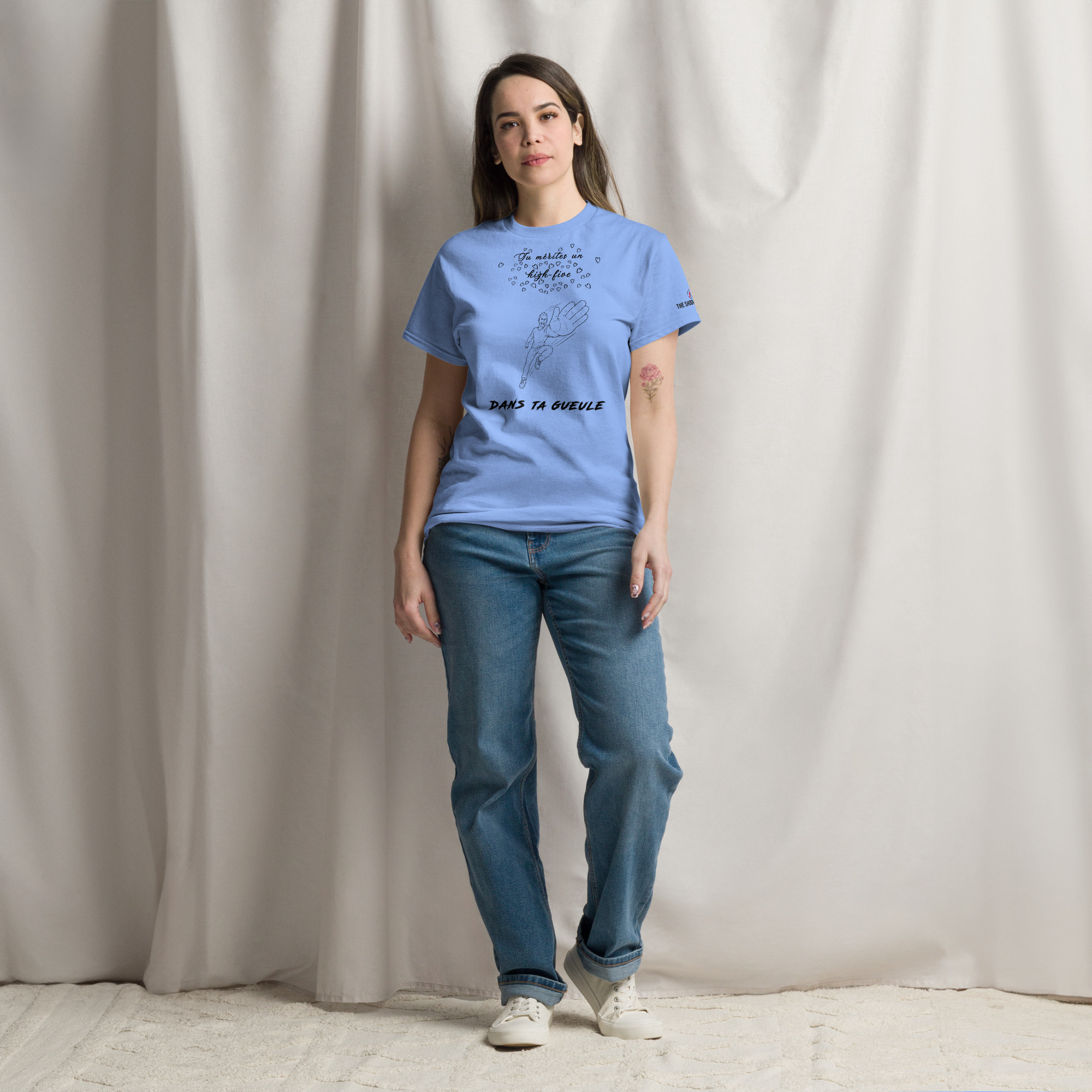 High-five dans ta gueule 🌶️🌶️T-shirt col rond – Image 4