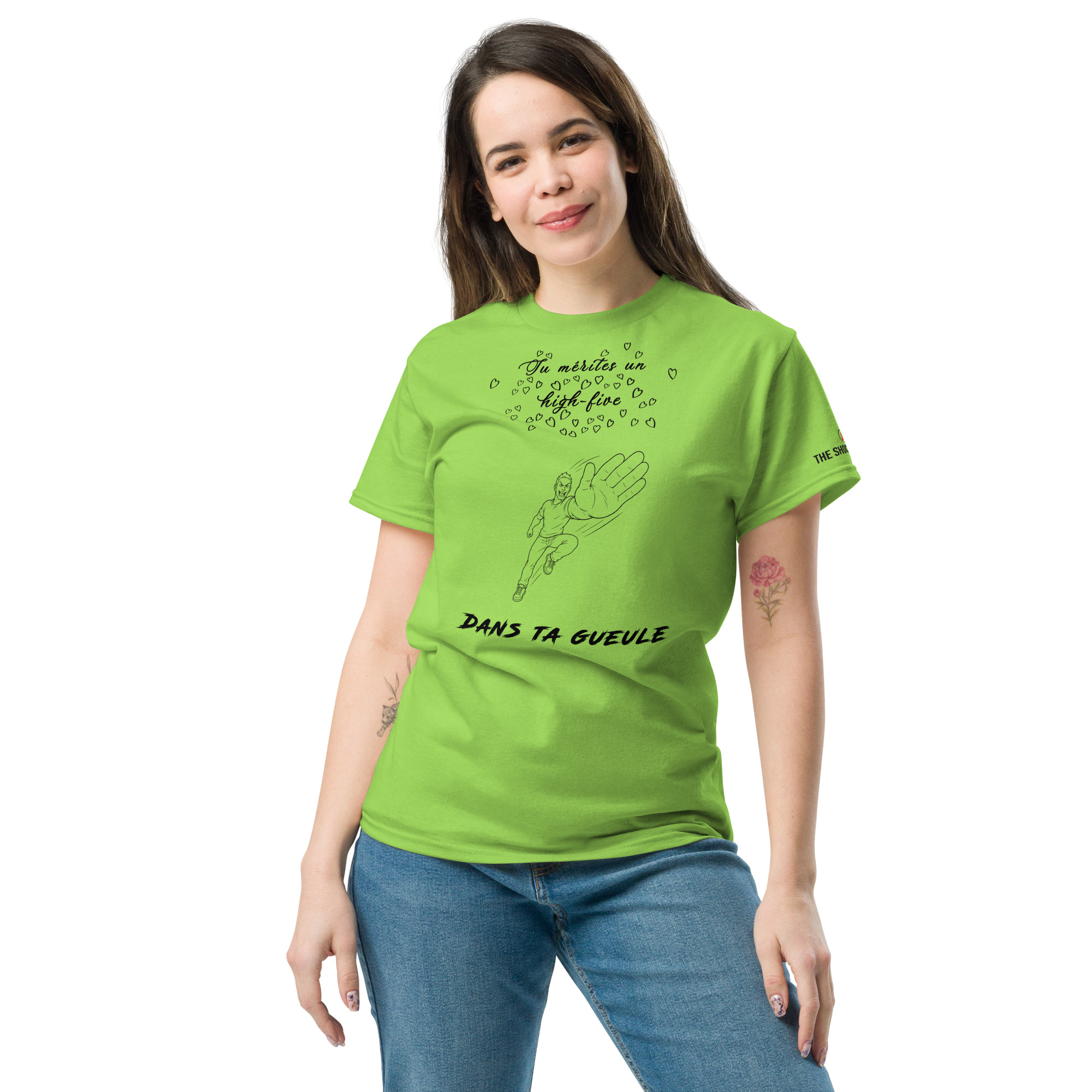 High-five dans ta gueule 🌶️🌶️T-shirt col rond – Image 2