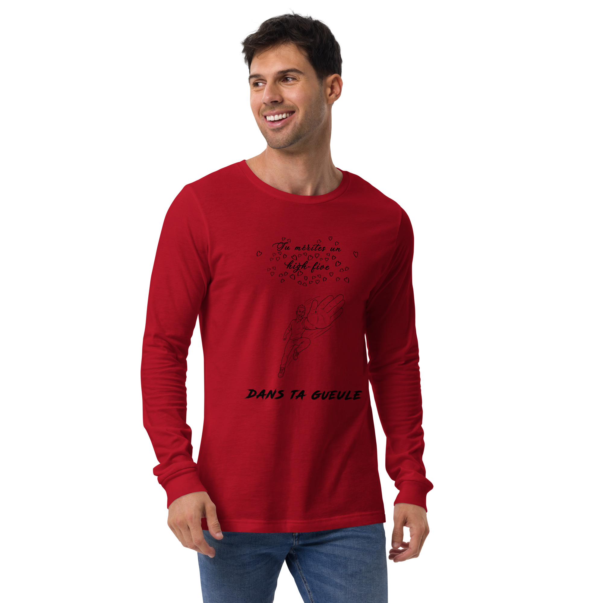 Tu mérites un high-five dans ta gueule 🌶️🌶️ T-shirt manches longues – Image 2