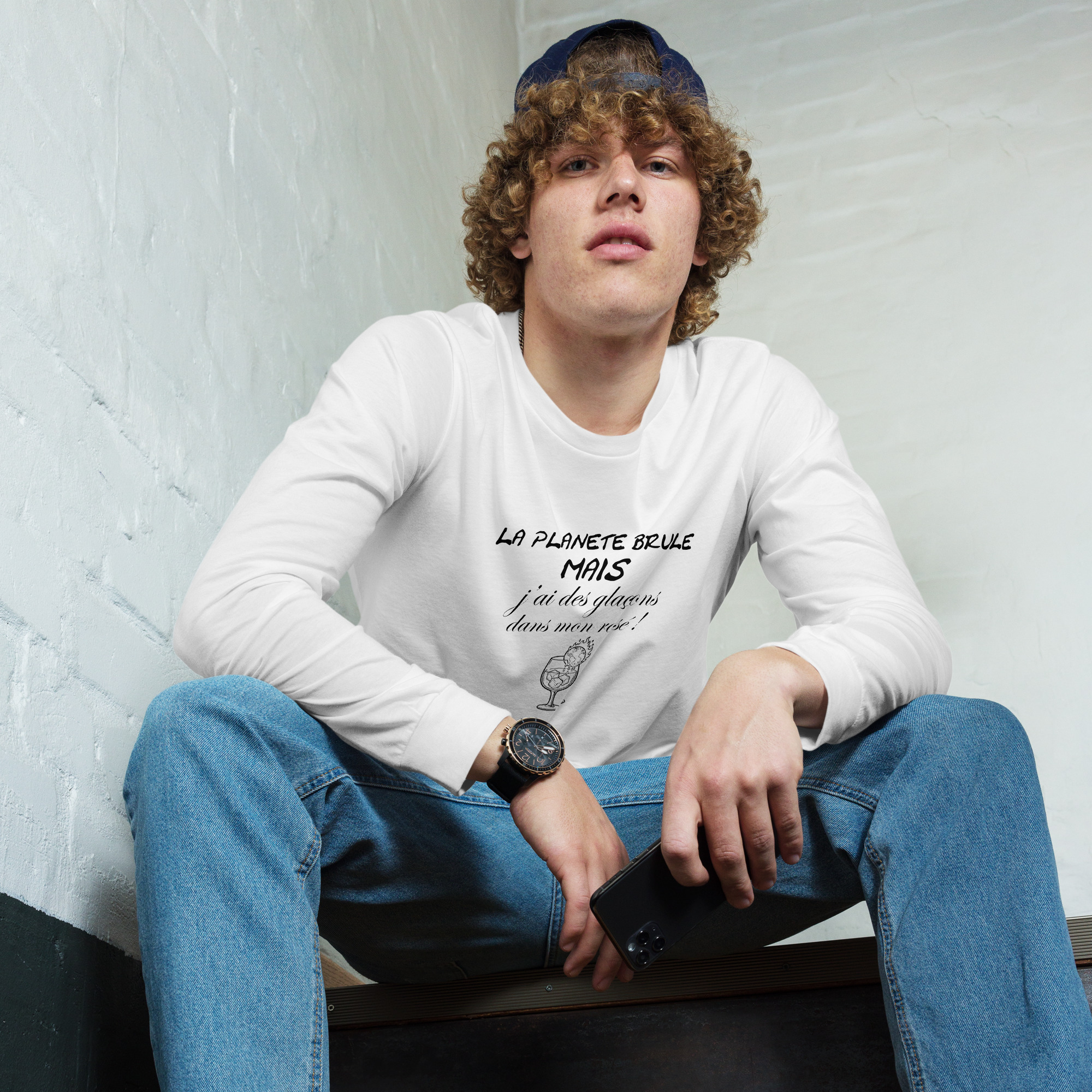La planète brûle MAIS 🌶️🌶️ T-shirt manches longues – Image 2