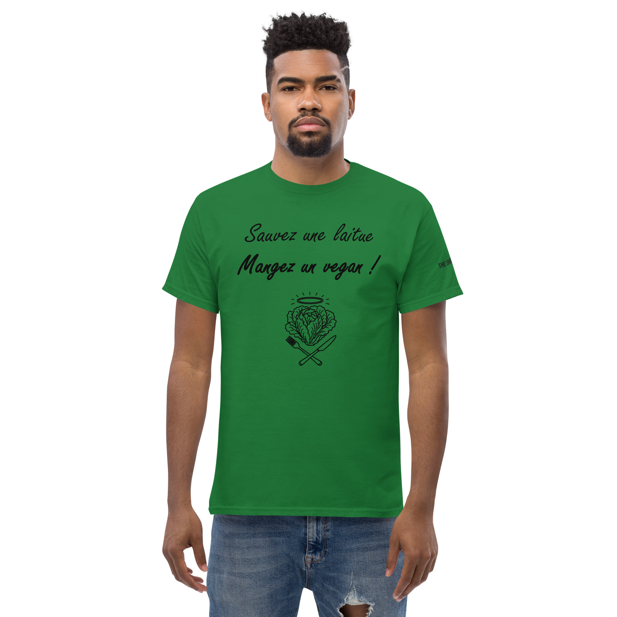 Sauvez une laitue, mangez un vegan 🌶️T-shirt col rond – Image 3